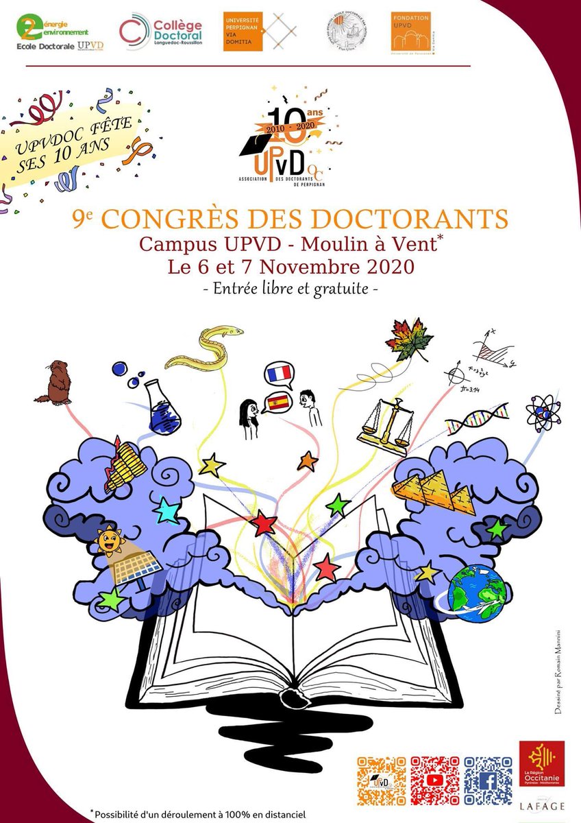 Les 6 et 7 novembre aura lieu le 9ème congrès des doctorants organisé par notre association.

Cette année, le congrès se tiendra entièrement en distanciel en raison du Covid.

Pour plus d’info :
univ-perp.fr/fr/actualite-r…

fb.me/e/cnqbZmM7Y

#upvd #perpignan #recherche