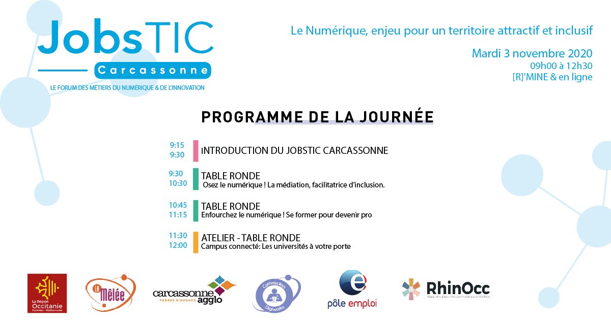 La_Melee's tweet photo. C'est le jour J de #Jobstic Carcassonne
Rendez-vous sur le Facebook de RMine pour suivre le live 😉 
https://t.co/3zIVjzHRLe

⏰ Top départ à 9h00 ! @RMINE_CA @RhinOcc_ @Poleemploi_oc @Occitanie https://t.co/LrRhm2h7lu