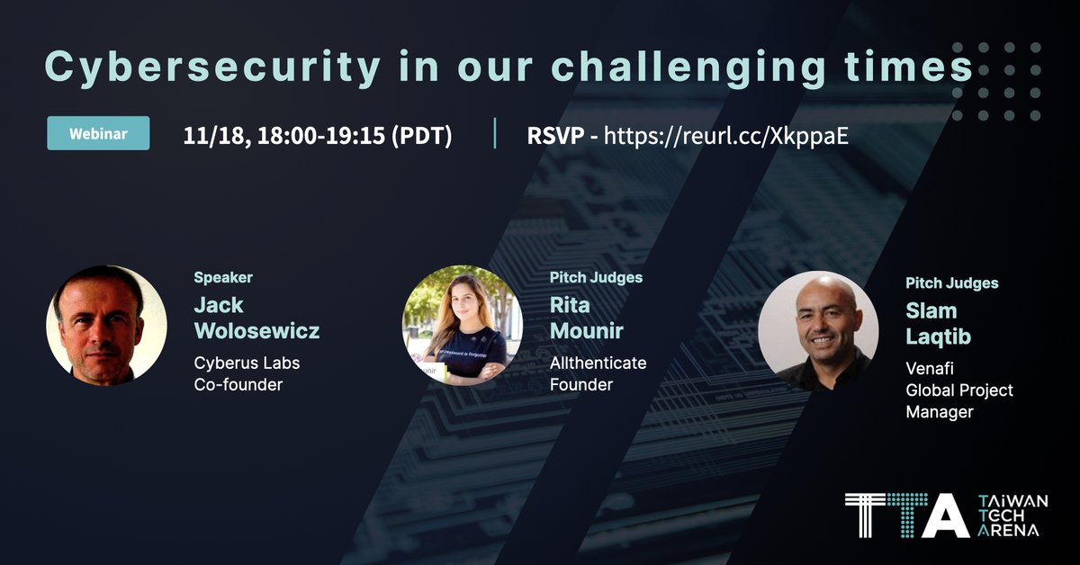 AdvisorySpire's tweet photo. @AdvisorySpire is excited to partner with @TaiwanTechArena for a very insightful webinar on #cybersecurity in #covid19 #challengingTimes. 
https://t.co/AXYyQ5To41 https://t.co/vjvvH5X9uH
