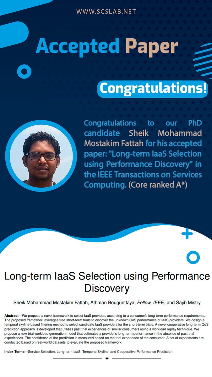 SCSLab's tweet photo. 🔷Accepted Paper🔷

Congratulations to our student Fattah!

🔹Link to the paper: https://t.co/NxZ4NepqNm

#scslab #iot #education #usyd #cloud #research #engineering #academia #servicecomputing #smartcity #smartcities  #computerscience #things #cloudcomputing https://t.co/KMkwdF9xq7