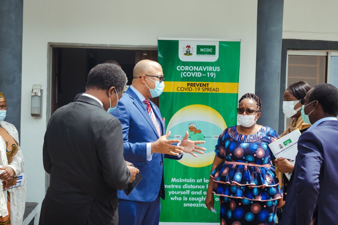 NCDCgov's tweet photo. Yesterday, DG, @chikwe_i received the General Manager and Team from @nigeriaLNG on a courtesy visit to the HQ.

@nigeriaNLG has supported @NigeriaGov’s response to the #COVID19 pandemic including the establishment of a molecular lab for testing. https://t.co/xnu96EPcCk