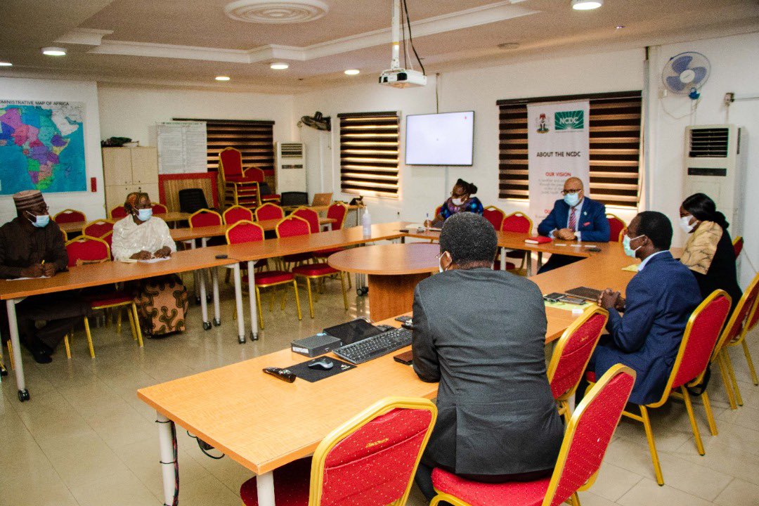 NCDCgov's tweet photo. Yesterday, DG, @chikwe_i received the General Manager and Team from @nigeriaLNG on a courtesy visit to the HQ.

@nigeriaNLG has supported @NigeriaGov’s response to the #COVID19 pandemic including the establishment of a molecular lab for testing. https://t.co/xnu96EPcCk