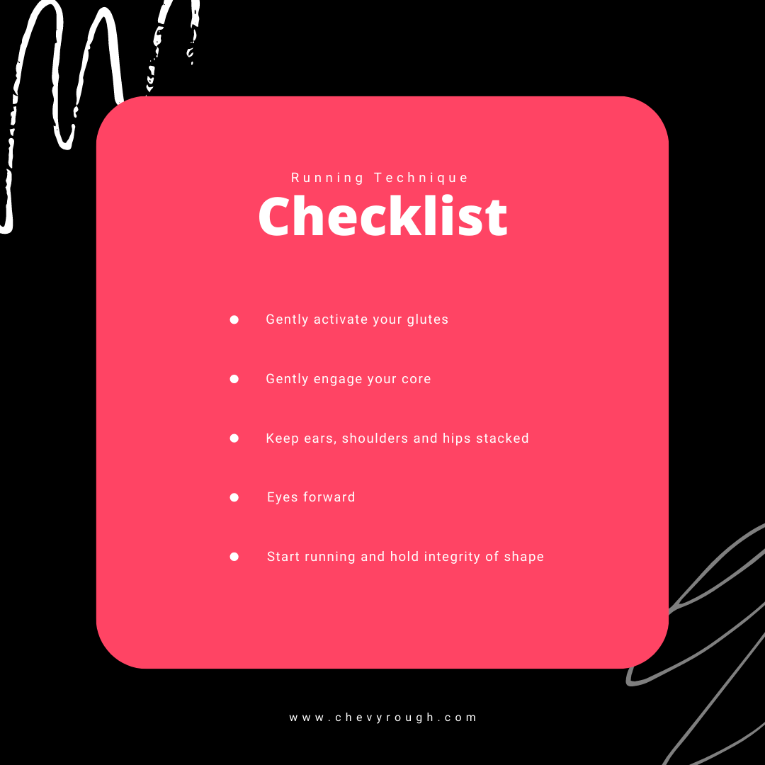 ✅ Read the checklist  ✅ Adjust your technique  ✅ Make running easier

Do you start your runs feeling like your body is strong, you're holding a good position, and your technique feels ok?

Simple and easy adjustments with consistency!