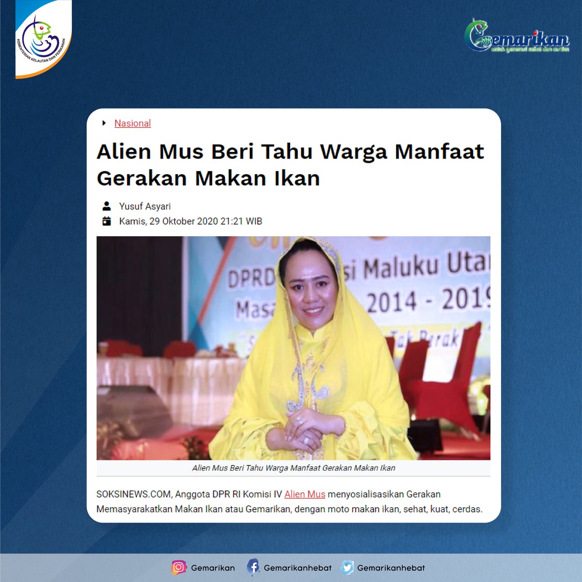 gemarikanhebat's tweet photo. Safari Gemarikan Kementerian Kelautan dan Perikanan bersama Alien Mus Anggota Komisi IV DPR RI di Kabupaten Kepulauan Sula, Maluku Utara. 

#kkpgoid #kkp #gemarikan #ayomakanikan 
@kkpgoid @Edhy_Prabowo https://t.co/DOP7MitMQ0