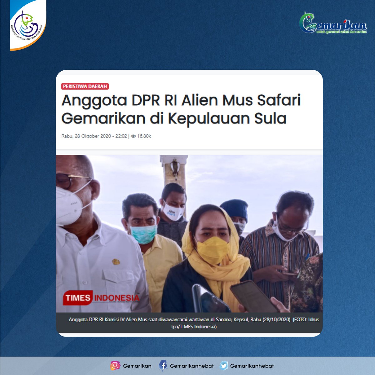 gemarikanhebat's tweet photo. Safari Gemarikan Kementerian Kelautan dan Perikanan bersama Alien Mus Anggota Komisi IV DPR RI di Kabupaten Kepulauan Sula, Maluku Utara. 

#kkpgoid #kkp #gemarikan #ayomakanikan 
@kkpgoid @Edhy_Prabowo https://t.co/DOP7MitMQ0