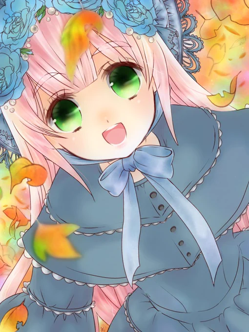 紅葉と少女✨??? ?? ?
#オリジナルイラスト 
#創作イラスト 
#アイビスペイント 
