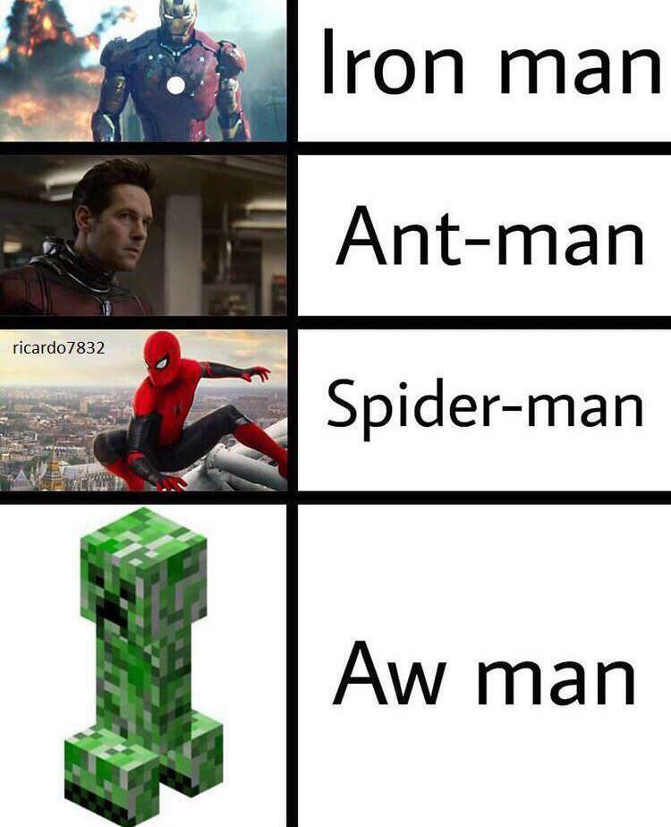 MinecraftMeme16's tweet photo. Creeper aw men https://t.co/Nf49hNHDfW