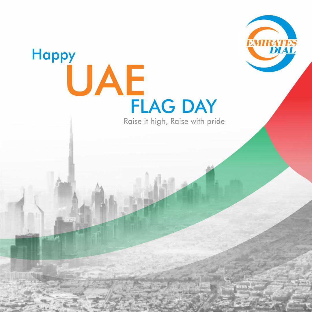 emirates_dial's tweet photo. Emirates Dial wishes you a Happy UAE Flag Day! 
Raise it with pride. 

#Localsearch #Emiratesdial #EmiratesdialUAE #Flagday #Dubai #UAE #Dial #Tollfree #Pride #Searchengine #Strength #Courage #Bravery #FlagdayUAE https://t.co/OFpqTa37Xz