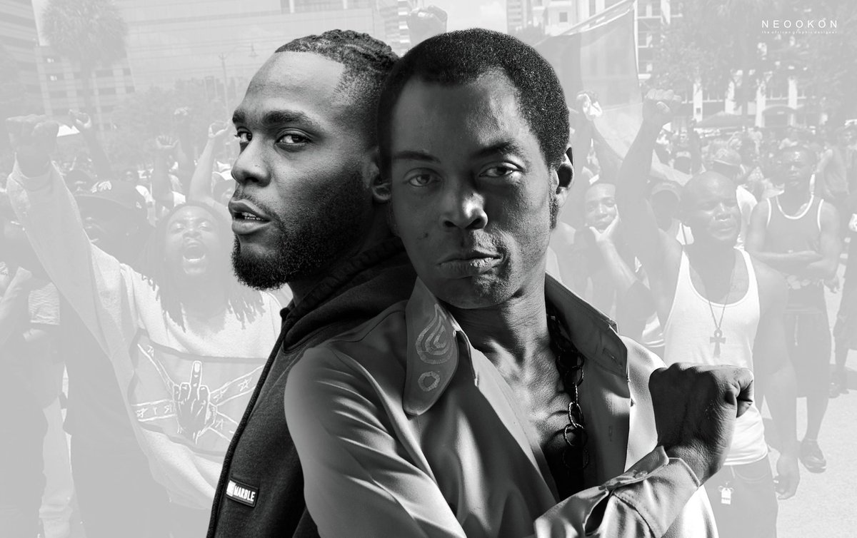 itzneookon's tweet photo. Legacy Lived, Legacy Continues. I see his legacy lives as the sons of justice take up a stand to face the future yet to come. Today we fear no man or death. ✊🏾 We''ll rise to our believe because there is hope in our eyes... 
#felakuti #BurnaBoy
#neookon #africangraphicsdesigner https://t.co/srwZbinNku