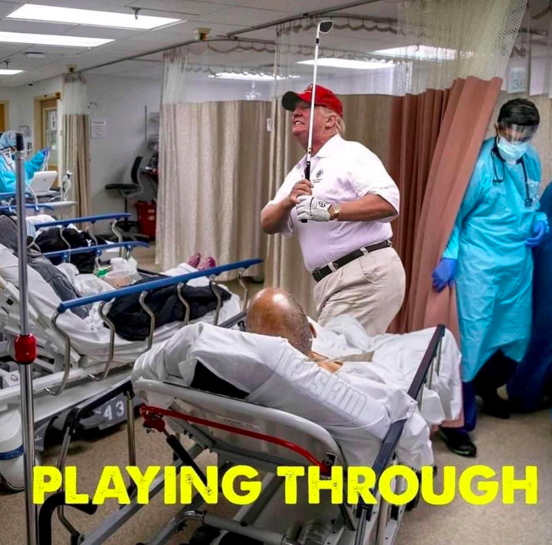 #TheResistance Then Covid-19 hit, & trump seemed to not only be indifferent to the country's suffering, but seemed to enjoy leveling accusations at Democratic-led states, demonstrating both intolerance & wanton cruelty, with a healthy dose of blatant, brazen incompetence.
