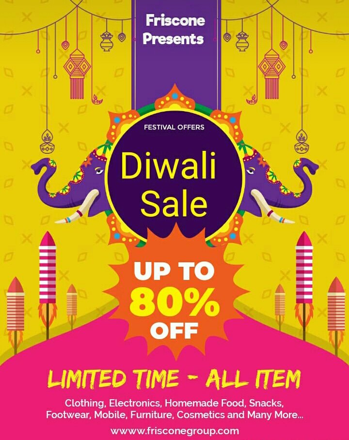 friscone_group's tweet photo. #Friscone Diwali Dhamaka Upto 80% Off.

#Diwali #Offer 

#enjoyshoping #frisconegroup #clothing #electronics #mobile #gadgets #footwear #homemadefood #snacks #Pantry https://t.co/qcUwsGkK2h