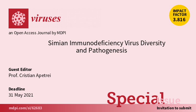 VirusesMDPI's tweet image. Special Issue &quot;Simian Immunodeficiency Virus Diversity and Pathogenesis&quot; guest edited by Prof. Cristian Apetrei is open for submission. Read more information here: mdpi.com/journal/viruse…
#simian_immunodeficiency_virus  #animal_model
#AIDS  #HIV