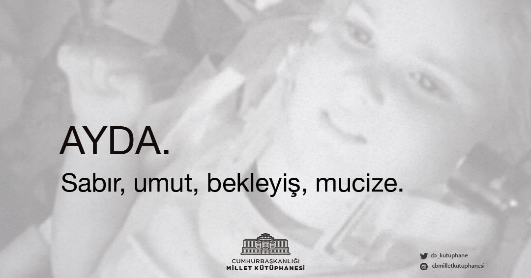 AYDA.
Sabır, umut, bekleyiş, mucize.

#Ayda #AydaBebek #MilletKütüphanesi