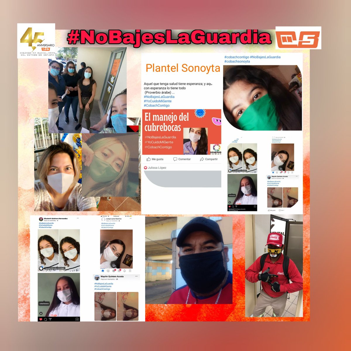 CobachSonoyta's tweet photo. El Plantel sigue participando en la campaña de @cobach_sonora
#NoBajesLaGuardia #YoCuidoaMiGente
#CobachContigo
Muchas Gracias a los que siguen realizando acciones para evitar contagios!
Cuidemos la Salud de nuestra Gente!
No es tiempo de relajarse. https://t.co/Hti2JJ30D2