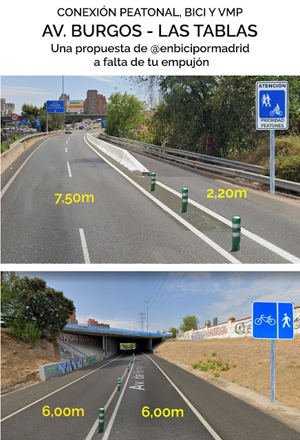 A punto la conexión bici-peatón entre Bambú y Las Tablas ¿nos ayudas? 

Necesitamos presión vecinal para que el proyecto ya redactado deje de dar vueltas por el Ayuntamiento entre distintos departamentos. 

enbicipormadrid.es/2020/11/a-punt…