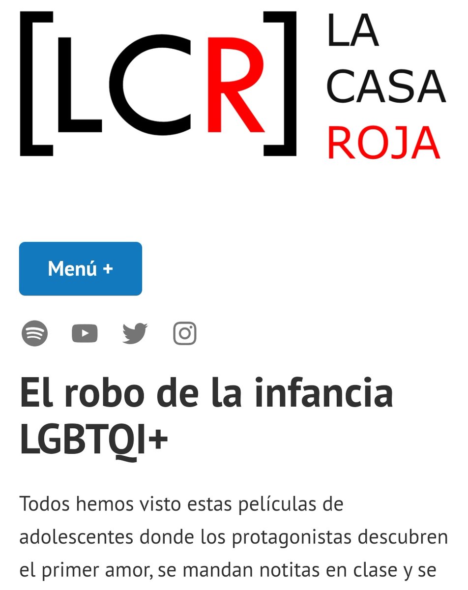 podcastlacasaroja.com/articulos/ Nuevo artículo sobre la necesidad de proteger a adolescentes y jóvenes LGBTQI+