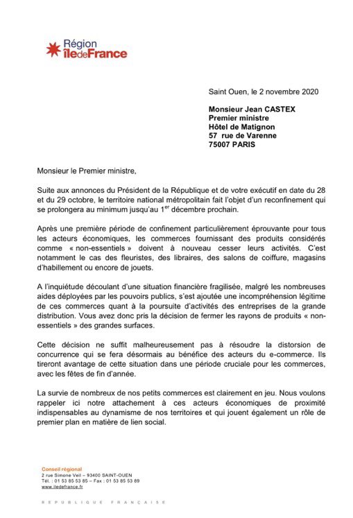 vpecresse's tweet photo. Avec les représentants des entreprises &amp; des maires IDF, je demande au Premier ministre  >d’autoriser les préfets à réouvrir de manière dérogatoire les petits commerces. 
>d’accélerer le versement du fonds de solidarité aux bars, cafés, restaurants. Ils sont à bout de force! https://t.co/yXS0bPq6MP