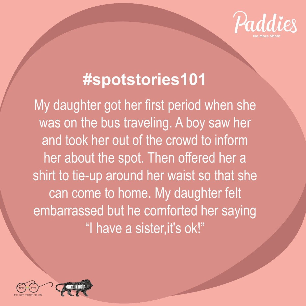 paddies_india's tweet photo. We always hear so many bad things. But somewhere good men exist who respect and appreciate womanhood ! 

#paddies #blood #myth #world #women #padof2020 #periods #menstruation #madeinindia #breakingmyth #freedom #comfort #hygiene #taboo #breakthetaboo #socialstigma #restrictions https://t.co/fk1CEPisBr
