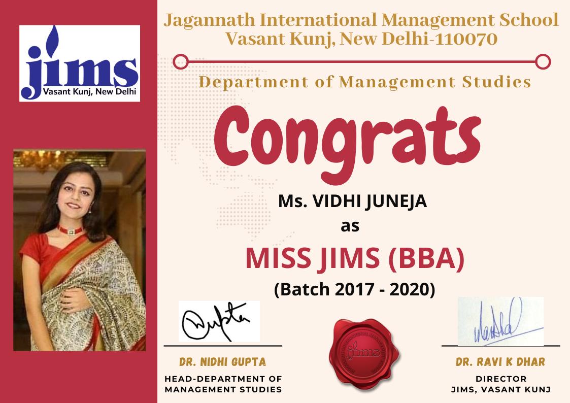 JIMSVK's tweet photo. Probably 2020 graduating batch is the only batch who will be missing out the real life farewell party.
We are delighted to announce Mr. & Ms. JIMS
Mr. JIMS (BBA) - Jacob Mathew & Akshhit Arora
Ms. JIMS (BBA) - Vidhi Juneja
#BBA_Shining_Stars #JIMSVk #VirtualFarewell https://t.co/k79A4yUwZP