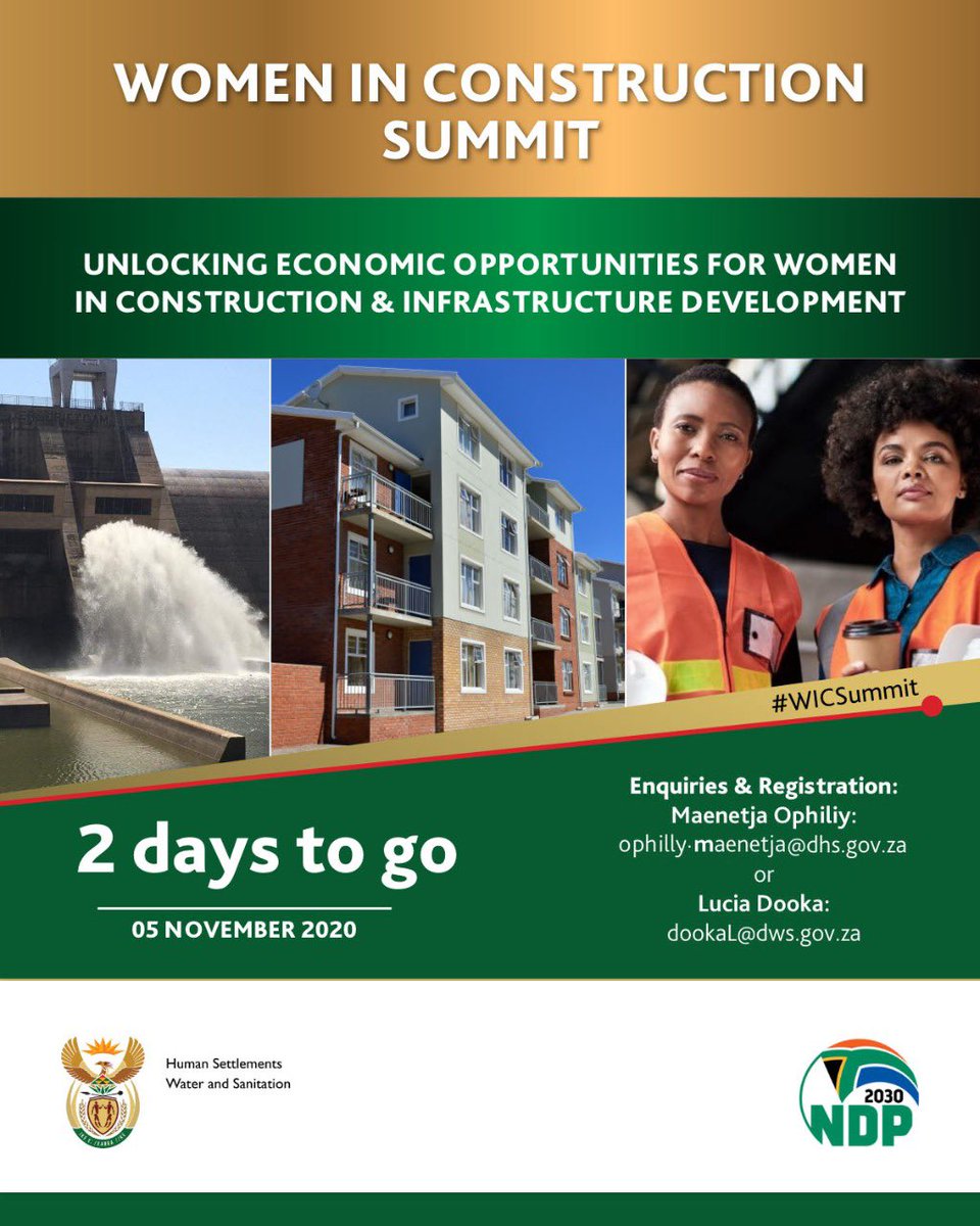 The_DHS's tweet photo. #wicsummit| “Women have been building homes and homesteads for generations. As the government, we want to help them do that now, and build homes of value which they can hold as assets and pass on to their children”, @LindiweSisuluSA.
2Days to go⏳ https://t.co/8GwO0kUh1u