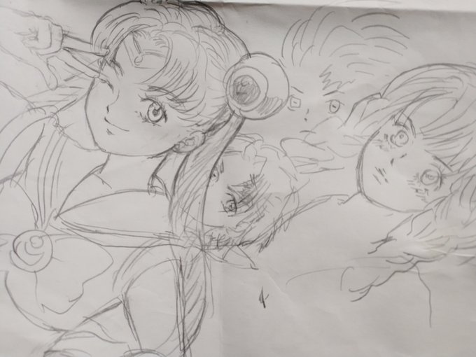 ママンが描いたセーラームーンとうろ覚えのたんじろうと恋柱 