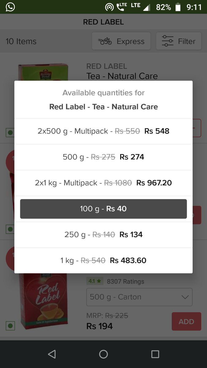  @bigbasket_com  @HUL_News  @jagograhakjago  @toi  @htTweets  @suchetadalal  @virsanghvi I highlighted dis a fortnight ago. HUL has no answers BB blames HUL for pricing MoCA sleepin as their tagline is jago grahak jago. 100 g tea is 40 , 1000 g is 540 without discount. packaging Rs140 ?
