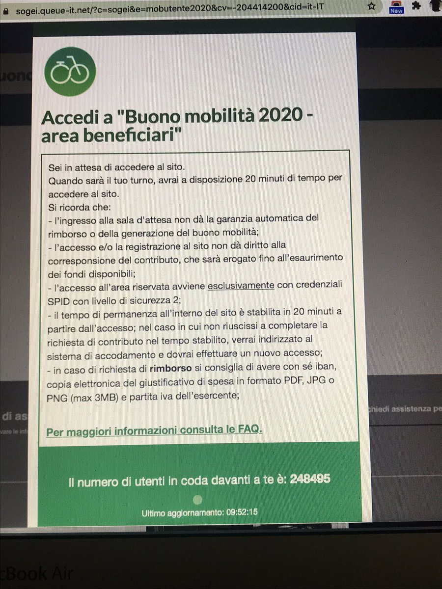 Così da un quarto d’ora. Sempre lo stesso numero di utenti in coda. Sempre più assurdo. #BonusMobilita <a href="/minambienteIT/">minambienteIT</a>