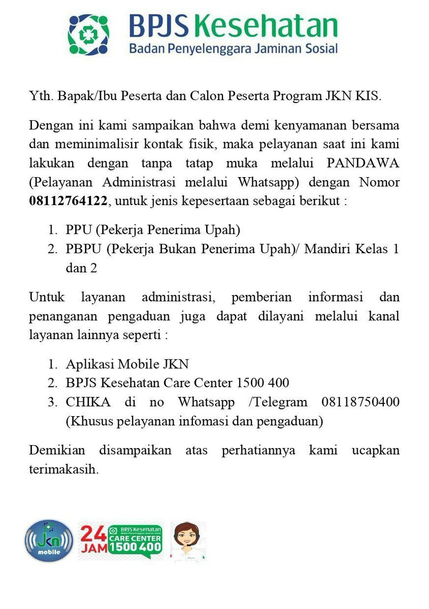 pardi267's tweet photo. @BPJSKesehatanRI @KikiDoffy @BPJSKesehatanRI giliran lewat pandawa di kasih begitu dan di suruh datang langsung min https://t.co/Ee9a4XRQ5T