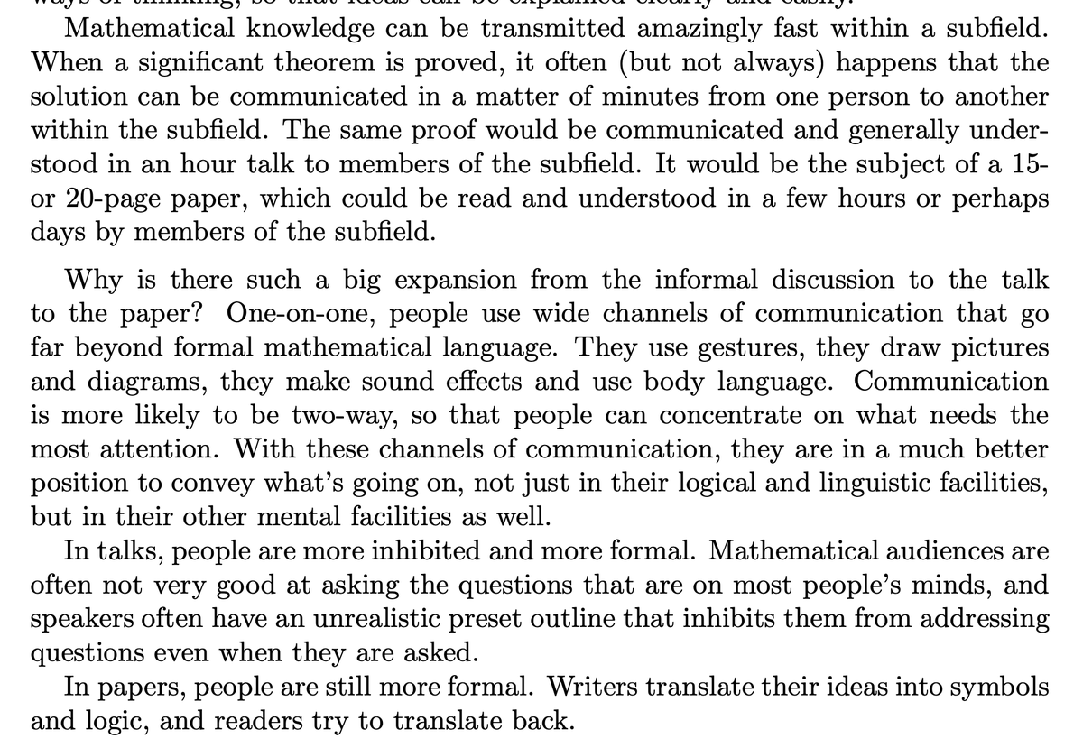 has others. But whatever our mental picture, by the time we try to formalize it for writing down in a paper, it inevitably vanishes. The reader has to reconstruct one for themselves.Papers are “low-bandwidth”, as described in wonderful paper by Thurston:  https://arxiv.org/abs/math/9404236