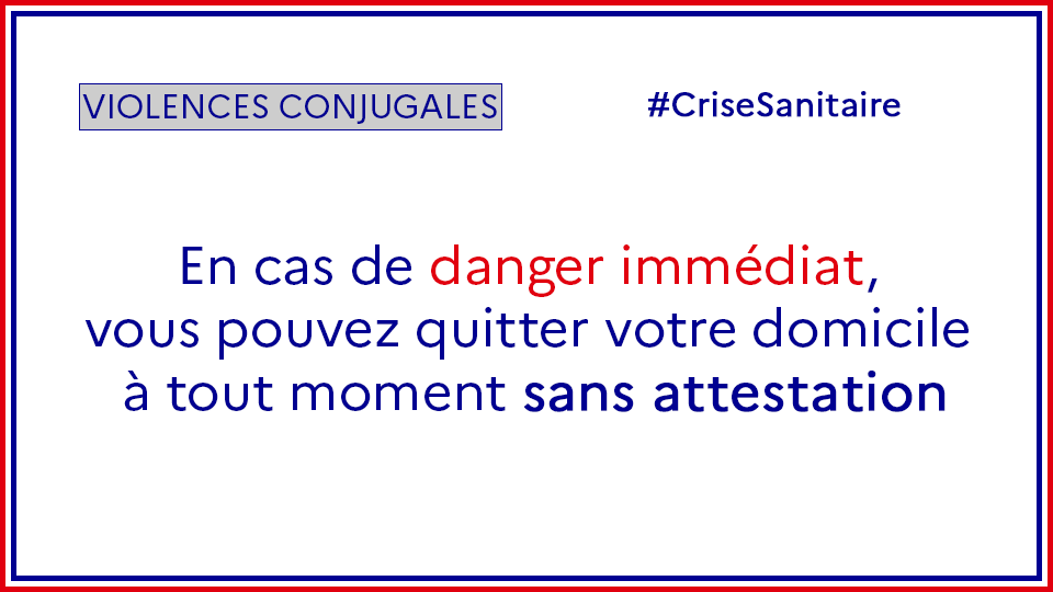 Prefet26's tweet photo. [#ViolencesConjugales] Pendant le confinement, restons mobilisé·e·s contre les violences conjugales !

⚠️Pour rappel, les mesures de confinement n’interdisent pas aux victimes de violences de quitter le domicile conjugal. 

#MardiConseil https://t.co/cI6WMR0wza