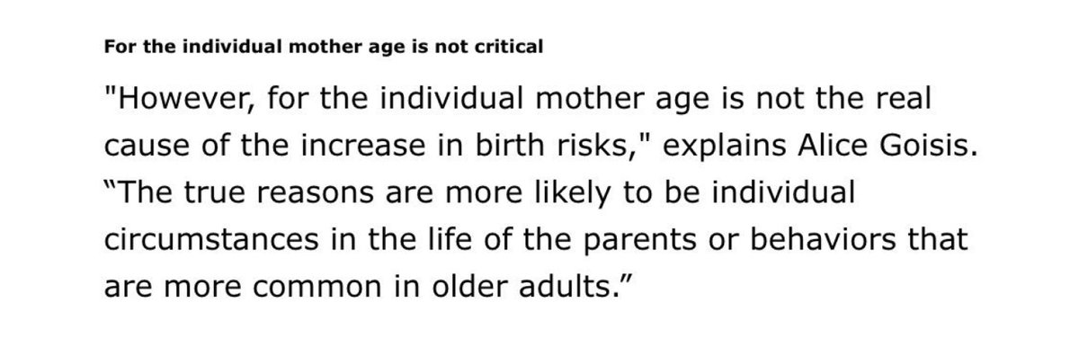 Back to women, age does not define when the woman should or should not conceive & is not the real cause of birth risks. Age does not matter actually.