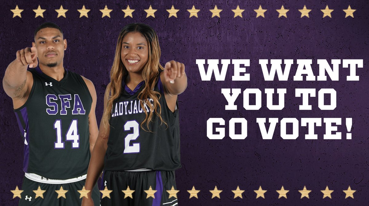 SFA_Athletics's tweet photo. Today is the day! GO VOTE!!!

#Electionday
#Lumberjacksvote https://t.co/FLC3MRVjBk