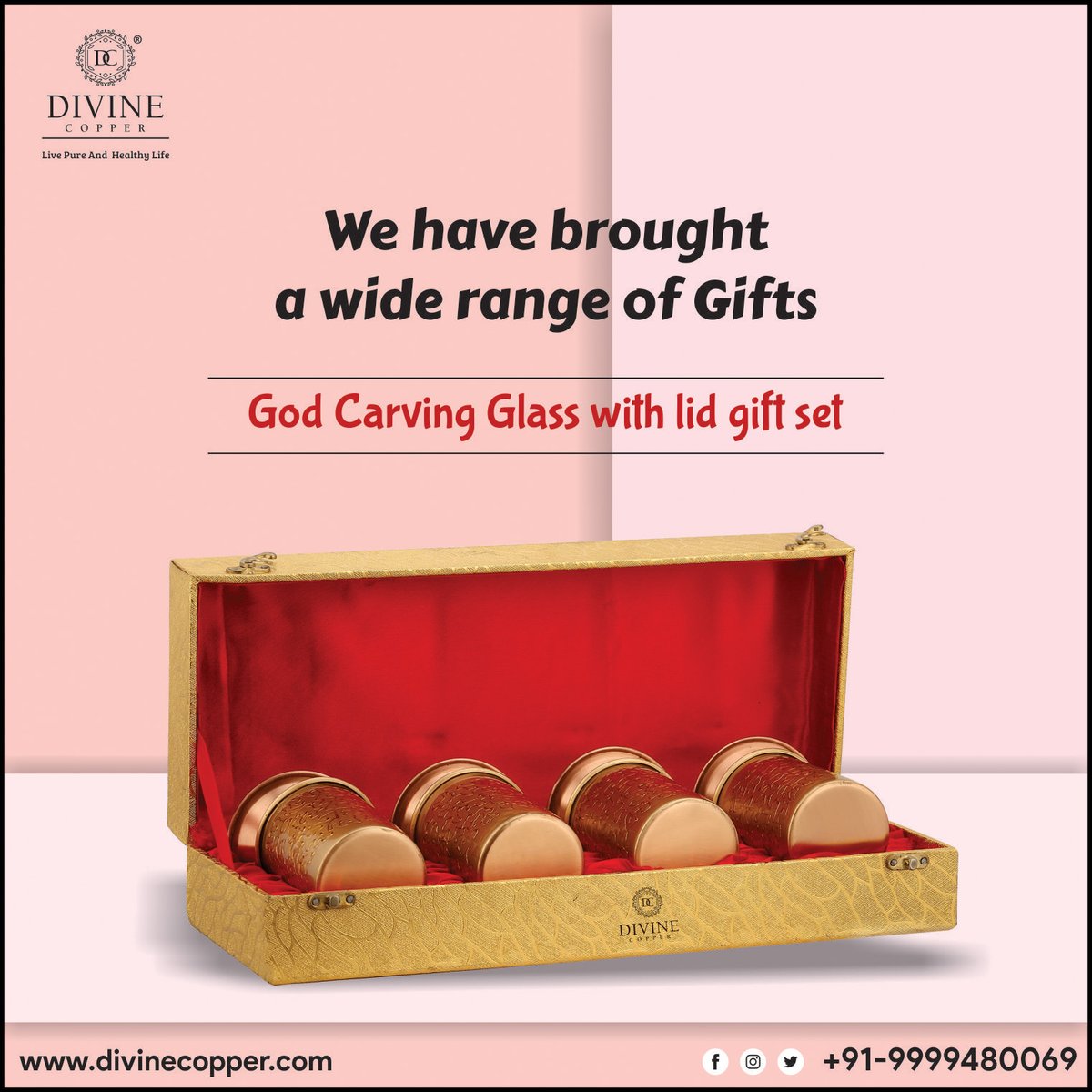 divine_copper's tweet photo. This Diwali we have bought you the latest collections for Gifting.
The set of Gold carving Glasses are the best selling.
Order now before the stock gets over.
.
#divine #divincopper #coppergifting #copperglass #copperutensils #diwaligifts #diwaligifting #diwaligifthampers https://t.co/hlV9ODc1cQ