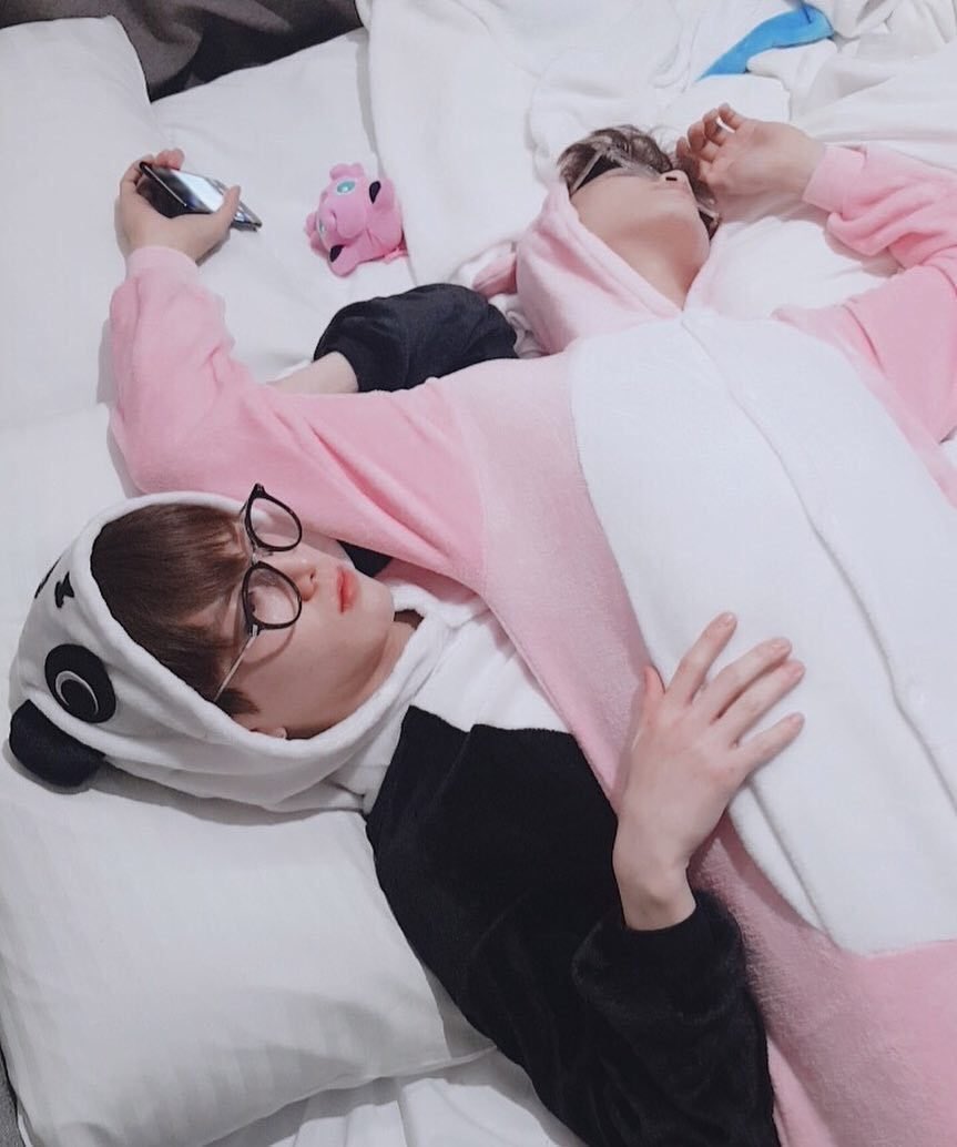 this photo of haknyeon falling asleep on top of younghoon while they’re both wearing onesies and younghoon’s just staring into space i feel like not enough deobis know about the existence of this photo