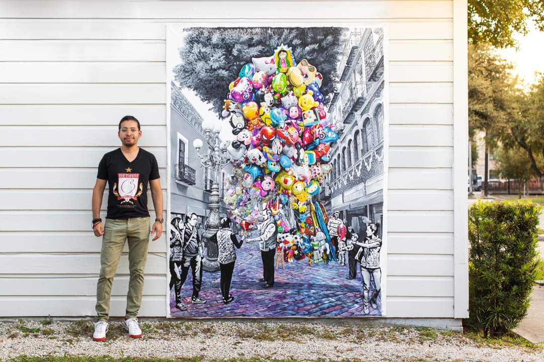 artistbetirri's tweet photo. FINISHED!!!
This piece is a tribute to all the different street vendors from Mexico whose professions are slowly disappearing.
If you're interested in more info about this piece, check out https://t.co/q0XCYlrpOt
Floating Dreams 2020 Acrylic on Canvas 96X72 in #FloatingDreams https://t.co/IyETT8X7Pi