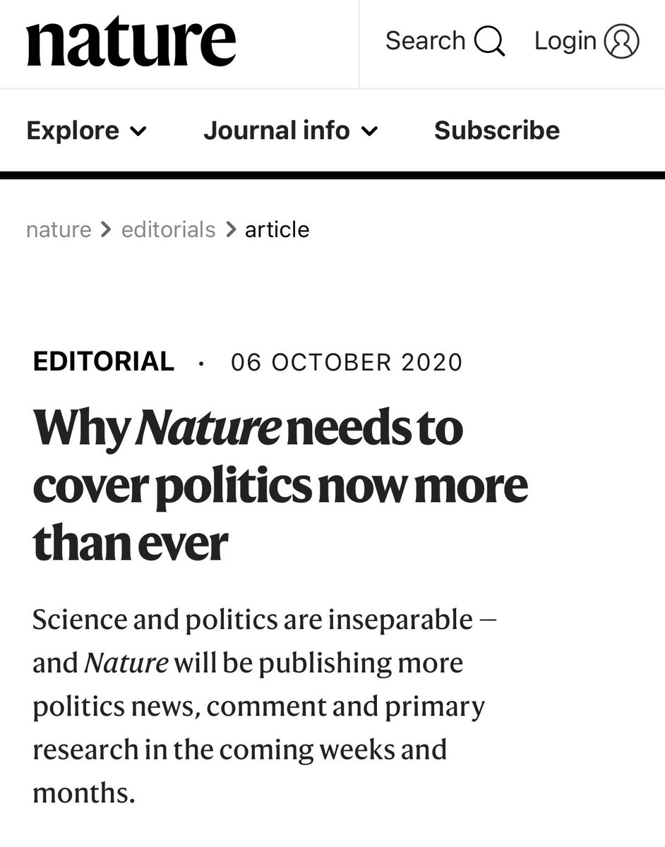 This #ElectionDay, I'm inspired by recent unprecedented editorials on the need to openly &amp; seriously engage w/ political determinants of health.

Indisputable evidence of systemic inequities &amp; the #COVID19 crisis obligate us all to take a firm stand in favor of science and truth.
