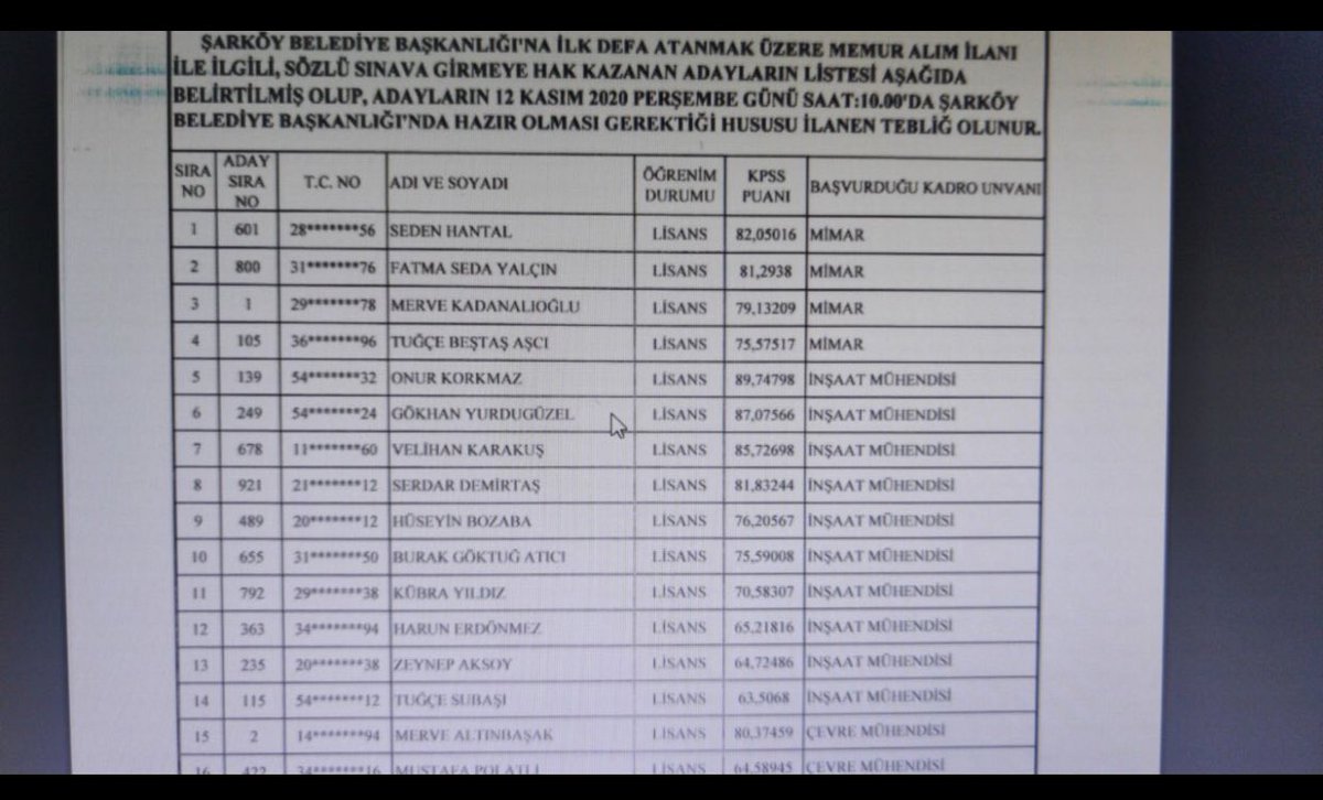 atanacakinsmuh's tweet photo. @AlpayVar59 Liyakat biz göremedik bu listede... 90 PUANLI  arkadaşlar listeye dahi alınmazken neden 60-70 puanlar çağırıldı????? https://t.co/IuaSlB7KjX