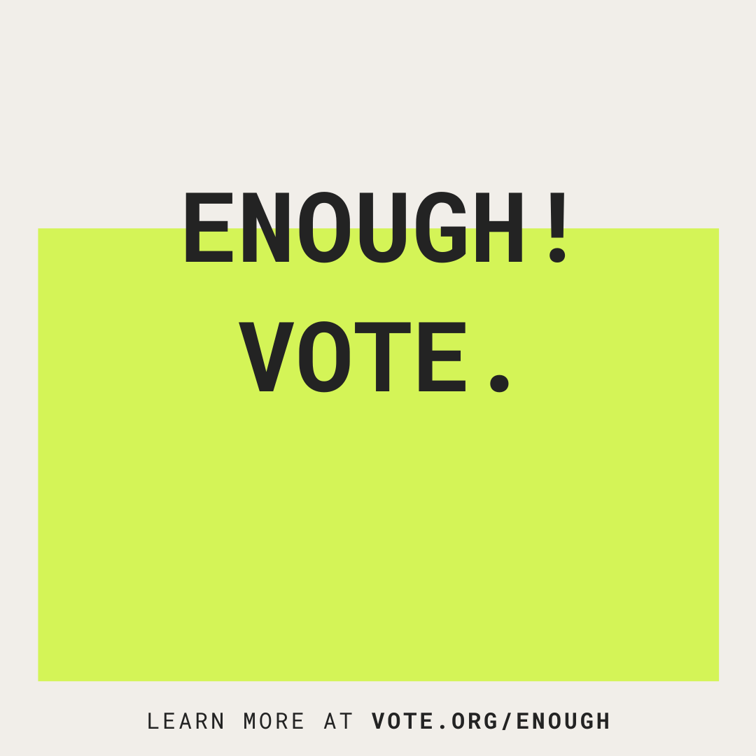 enoughcollectiv's tweet photo. Today is the day! Vote. Like your life depends on it, because it does!

@votedotorg @enough_collective 
#vote #votedotorg #enoughcollective #enoughisenough #voteearly https://t.co/LPyZ0nAQy5