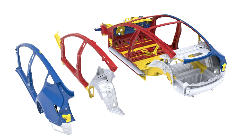 Random observation of the day, re: Cybertruck.Teslas already top the rankings in terms of crash test safety.  A lot of this is due to the ultra-high strength steel (UHSS, red) passenger safety cell, on which lighter panels (mainly alumium, blue) are hung.