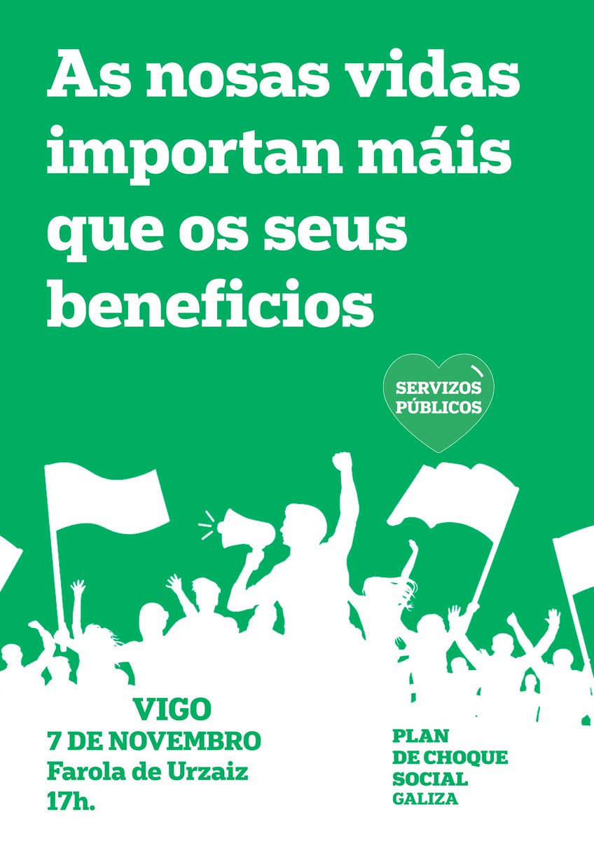 ecoloxistasvigo's tweet photo. É imprescindible mobilizarse, esixir nas rúas o noso dereito a unha vida digna. Por unha saída social e ecolóxica da crise. Por iso este #7N saímos a rúa en Vigo. #PlanDeChoqueSocial https://t.co/237ibw4392