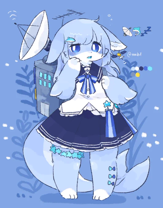 青色の可愛い子になりました 