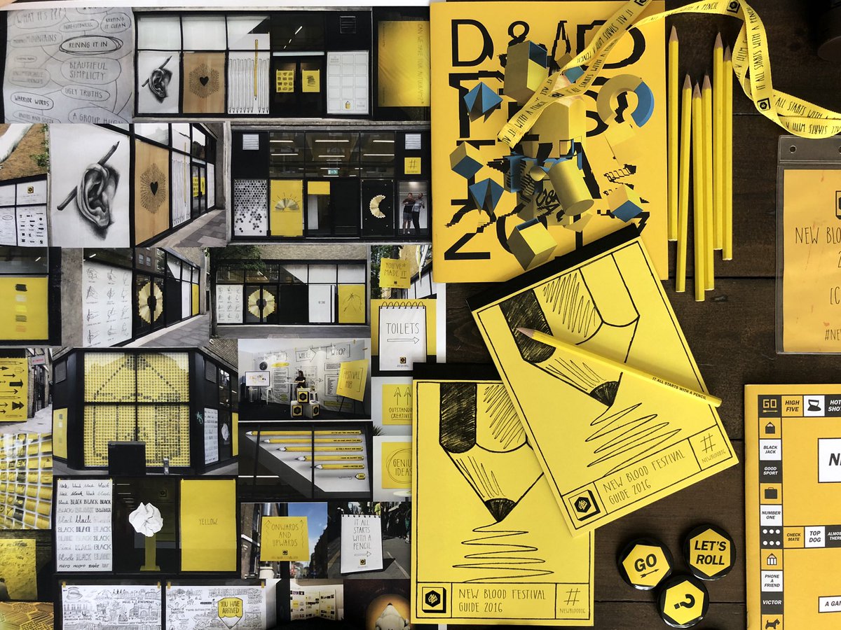 ahstudio724's tweet photo. D&amp;Ad New Blood campaign, festival &amp; awards branding 2015 &amp; 2016 
#inittowinit 
#itallstartswithapencil ✏️ 
#afterhours #work #archives #sortout #tidyup #lockdown  @dandad https://t.co/kkKMLlm8Iu