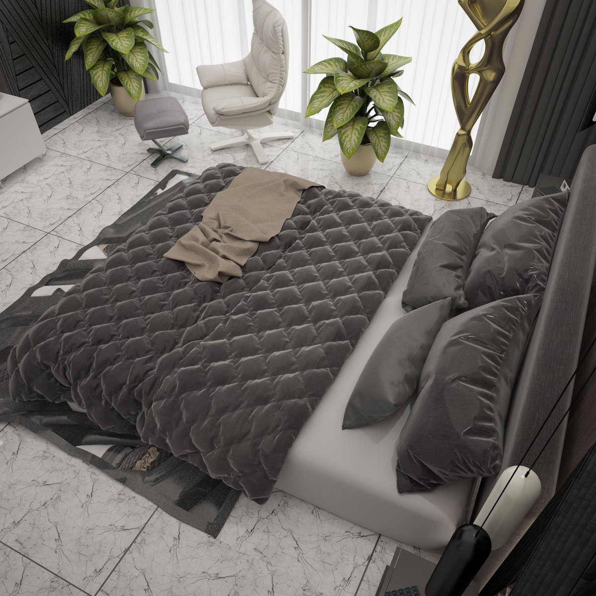 iam_hayor's tweet photo. Bedroom Interior Composition Rendered by yours truly ..Please help retweet🙏🏼...Thanks🤗🙂

#Vray #vrayfor3dsmax https://t.co/01zMq21D4x