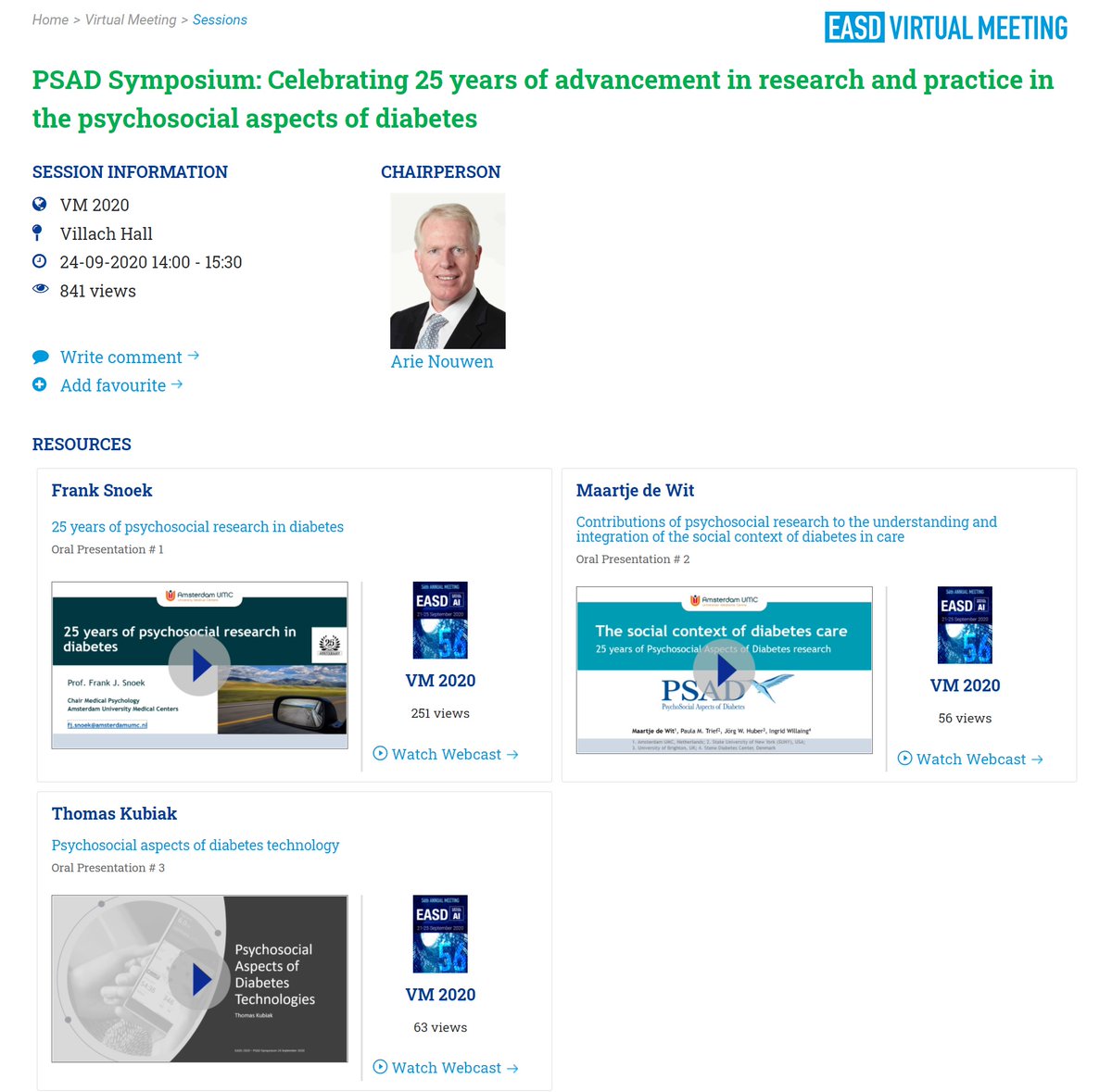 #EASD2020 #CatchUp PSAD Symposium: Celebrating 25 years of advancement in research and practice in the #psychosocial aspects of #diabetes  easd.org/virtualmeeting…