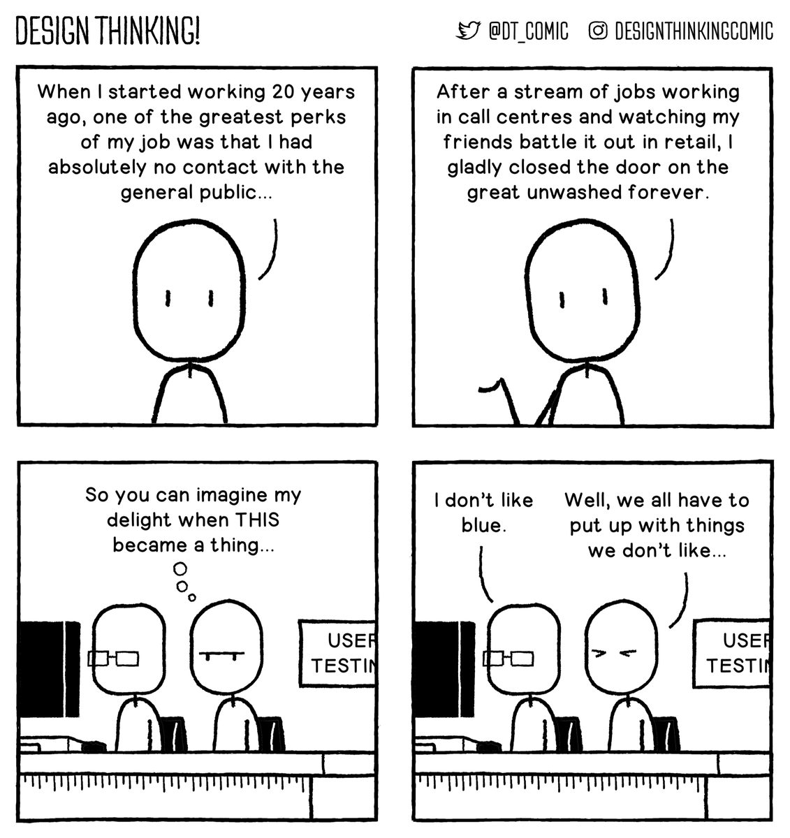 DT_comic's tweet photo. Testing my patience...
#DesignTwitter #designthinking #designthinkingcomic #testing #designtesting @usertesting #usertesting https://t.co/2fDmkPDVPm