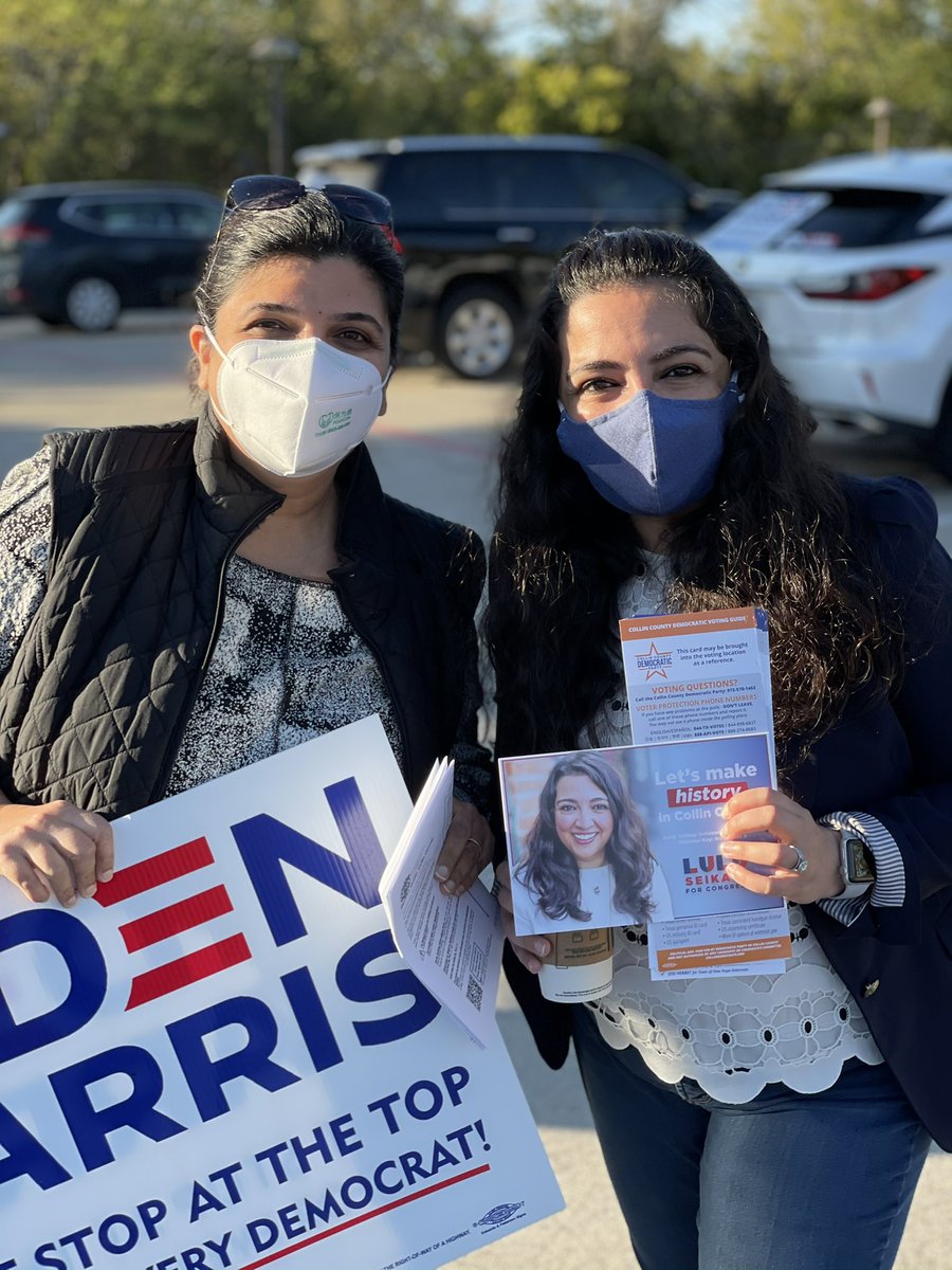 LuluForTexas's tweet photo. Great start to the day talking to supporters at the polls! Get in line and stay in line! #TX03 https://t.co/VsTTC4hVOU