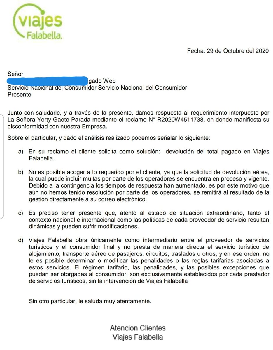 ygaete's tweet photo. 7.1 La respuesta de @viajesfalabella a @sernac mencionada en el punto anterior.

#viajesfalabellanocumple
#despegarnocumple https://t.co/5jg75O2wSj
