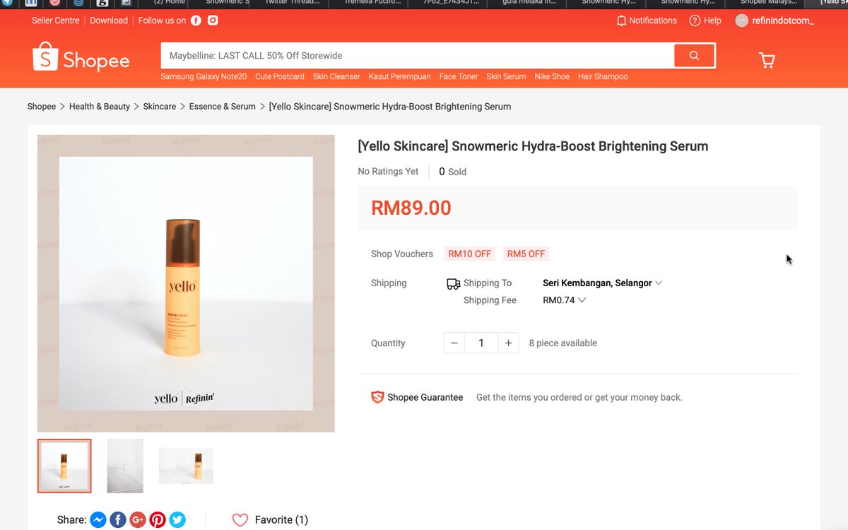 If you like this thread, share it so that more people could know more about this product!To purchase, head over to:Refinin' -  https://refinin.com/product/snowmeric-hydra-boost-brightening-serum/Shopee -  https://shopee.com.my/product/304022414/7151498669/ #gethealthyskin #getRefinin'