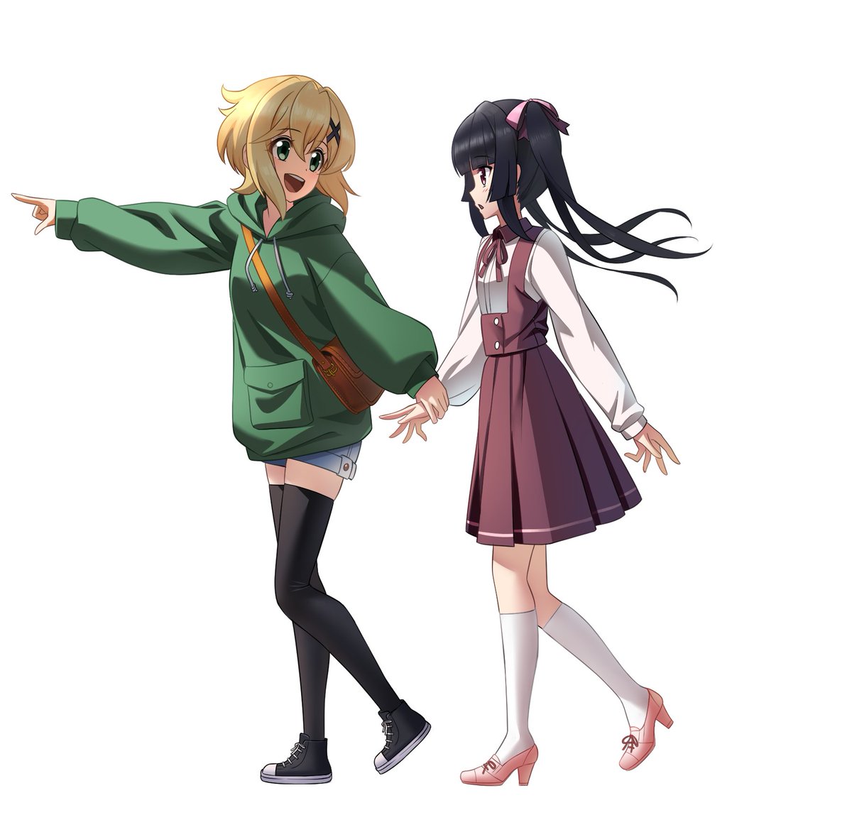 暁切歌 ,月読調 「毎日お絵かき1120日目 きりしら( ˘ω˘ ) #