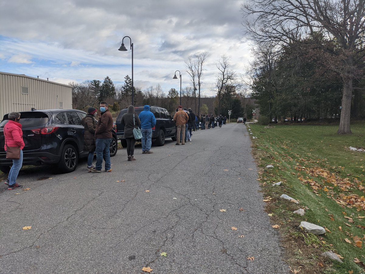 I've lived in Putnam County, NY since 1989, voted in every election, and never even seen a line out the door. This is at 9:25AM...